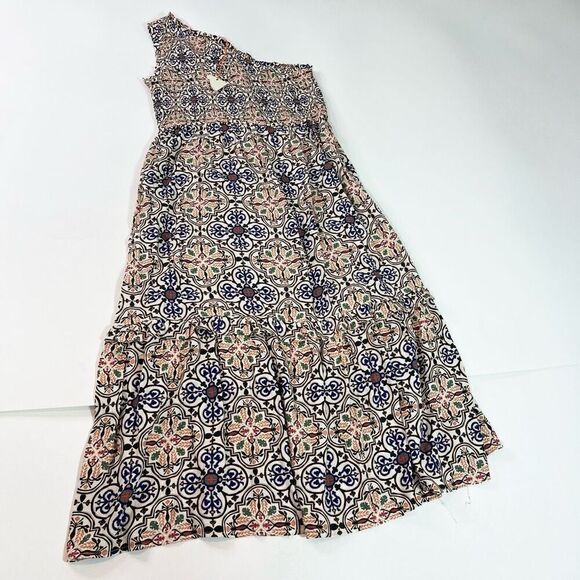 Knox Rose Womens Large Multicolor One Shoulder Stretchable Sleeveless Maxi - Picture 1 of 13